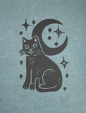 Linocut print- Moon Cat