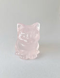 Chunky 2 “ rose quartz cat crystal Carving