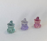 Tiny 1” Fluorite Crystal Witch Cat Carving