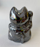 2.5” Hematite lucky Cat crystal Carving