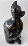 Huge 7” Obsidian Cat crystal Carving