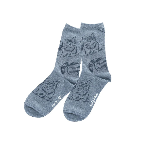 Cat socks - grey