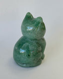 2.5” Aventurine Crystal Cat Carving