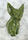 4” Nephrite Jade Bow tie Cat