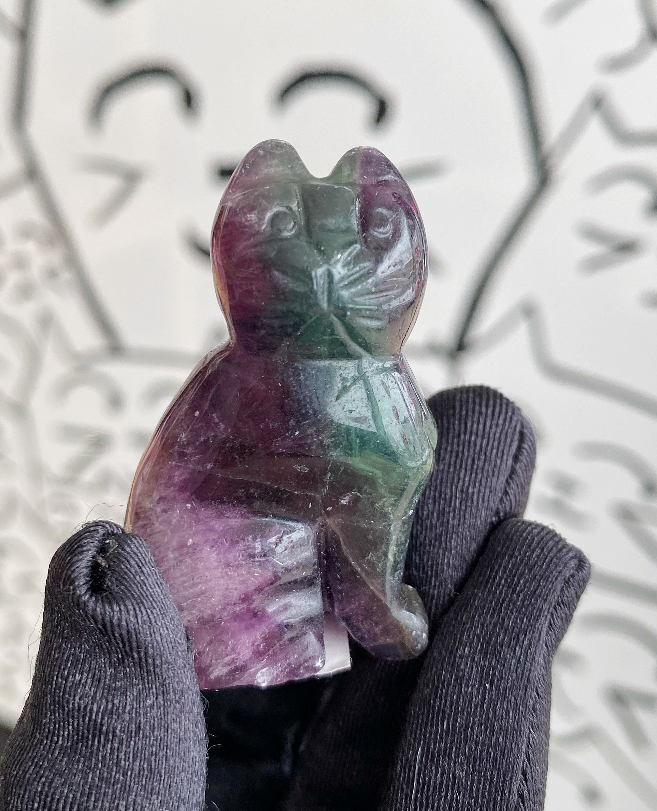 【sawasawa様】1290.天然石　琉球ガラス　肉球　とびつき猫　レジン Kitty Crystal Shop – Notso Kitty
