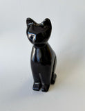 Large 4” Black Onyx Cat crystal Carving