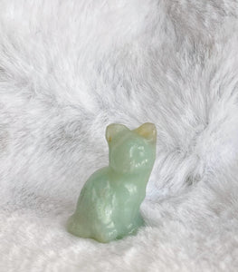 1.25” Green Chaldecony Crystal Cat