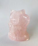 2.5” rose quartz lucky Cat crystal Carving