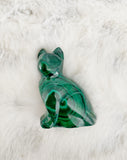 Small Malachite Crystal Cat