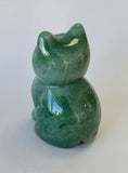 2.5” Aventurine Crystal Cat Carving
