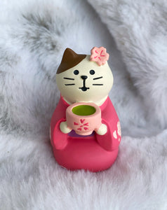 Pink Green tea Cat Decole Concombre