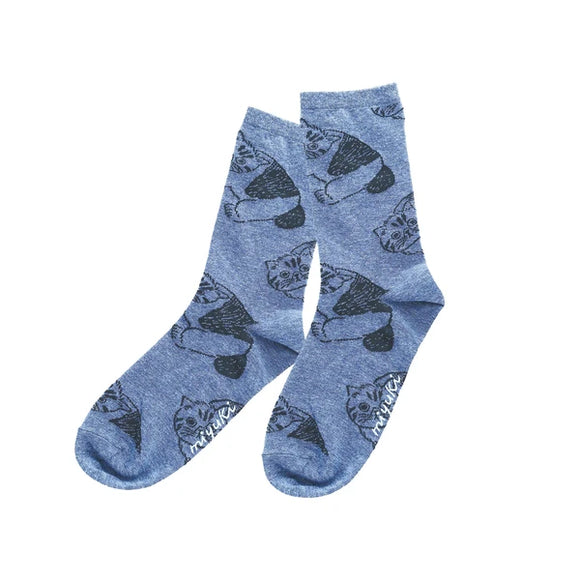 Cat socks - blue