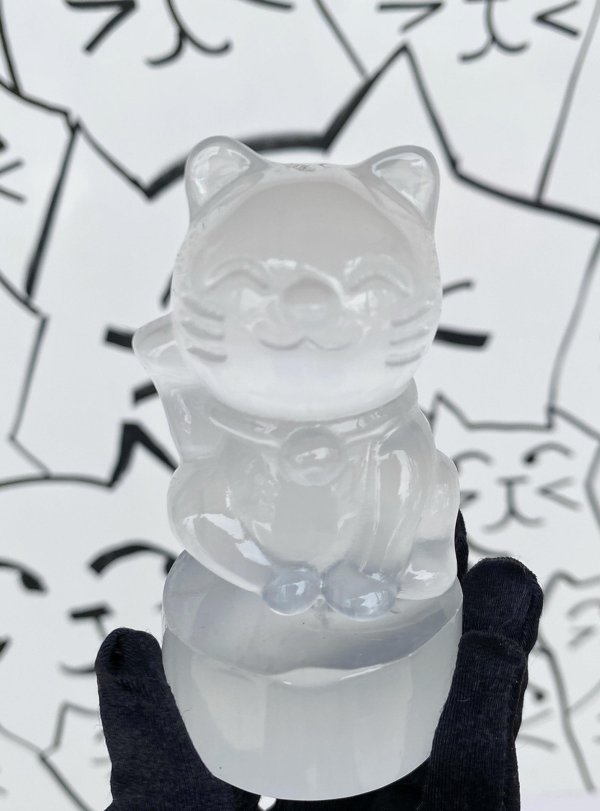 【sawasawa様】1290.天然石　琉球ガラス　肉球　とびつき猫　レジン Kitty Crystal Shop – Notso Kitty
