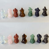 Small 1” Assorted Crystal Witch Cat Carving