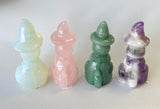 Large 3” Assorted Crystal Witch Cat Carving