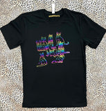 Cat Family Rainbow Foil T shirt