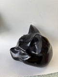 Huge 5” Obsidian Cat crystal Carving