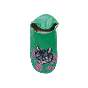 Cat Slippers by Nathalie Lété - green