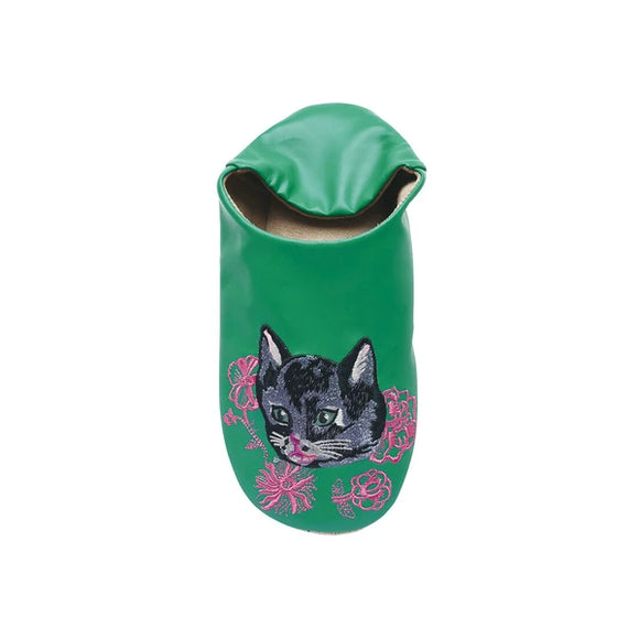 Cat Slippers by Nathalie Lété - green