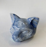 2” Blue Aventurine Mystical cat crystal Carving