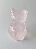Chunky 2 “ rose quartz cat crystal Carving