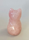2.5” Rose Quartz Crystal Cat Carving