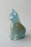 2 “ Blue Onyx Cat Carving