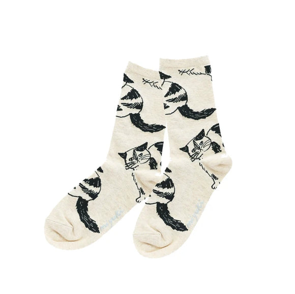Cat socks - beige