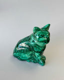 Large 3” Malachite cat crystal Carving
