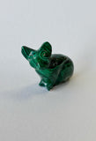 Small 1.5” Malachite cat crystal Carving