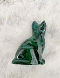 Small Malachite Crystal Cat