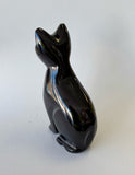 Large 4” Black Onyx Cat crystal Carving