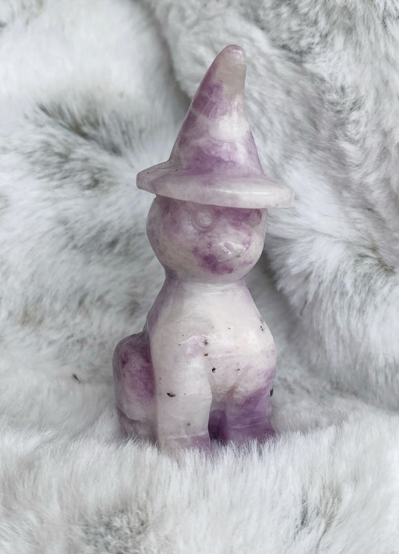 2.5” Lepidolite Crystal Witch Cat