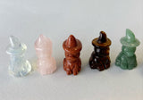 Small 1” Assorted Crystal Witch Cat Carving