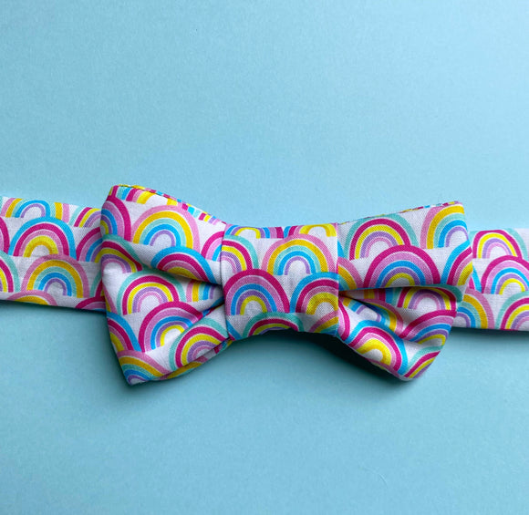 Rainbows Bow Tie Cat Collar