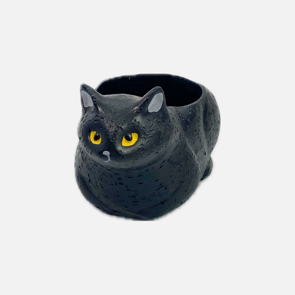 Mini flower pot cat- black 2