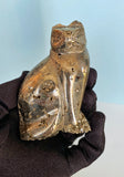 Gorgeous Pyrite Cat Carving