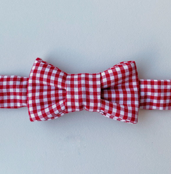 Red Gingham Bow Tie Cat Collar