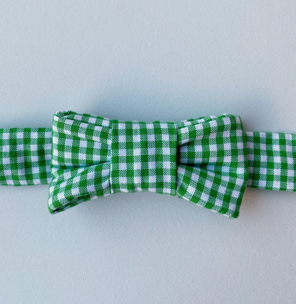 Green Gingham Bow Tie Cat Collar