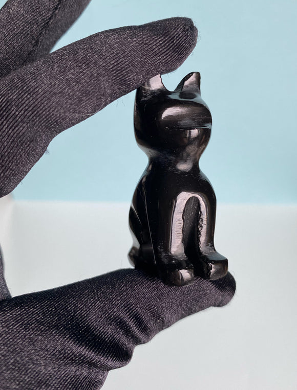 2” Onyx Cat Carving