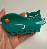 Orange Green Cat Hair Claw