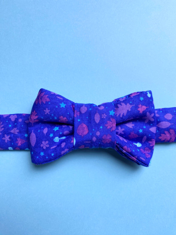 Purple Enchanted Forest Bow Tie Cat Collar