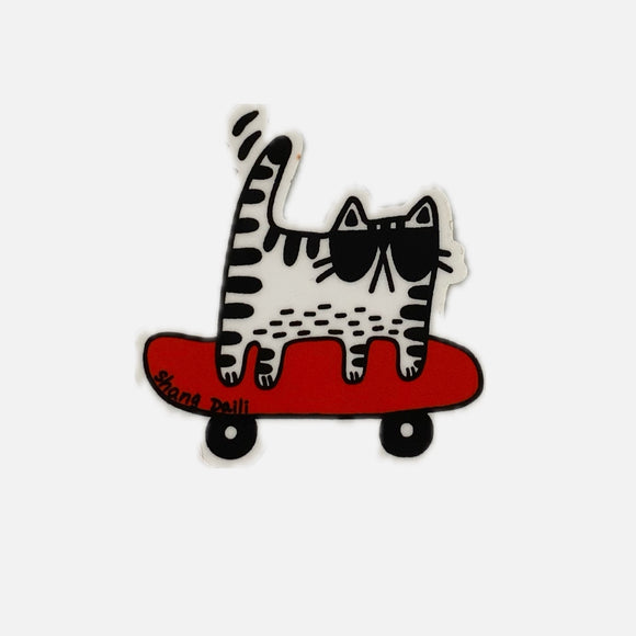 Skateboard Cat Sticker