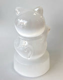 Large Selenite Lucky Cat Carving