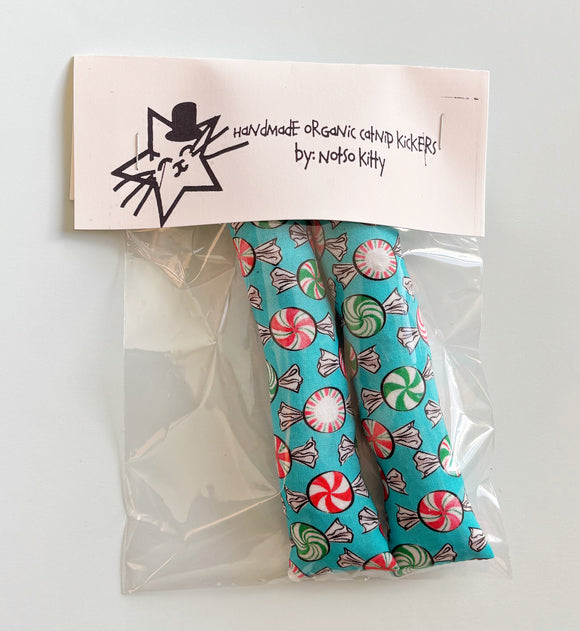 Catnip Cat Toy-Holiday Catnip Kickers -Candy print