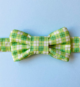 Classic Green Plaid Bow Tie for Cats