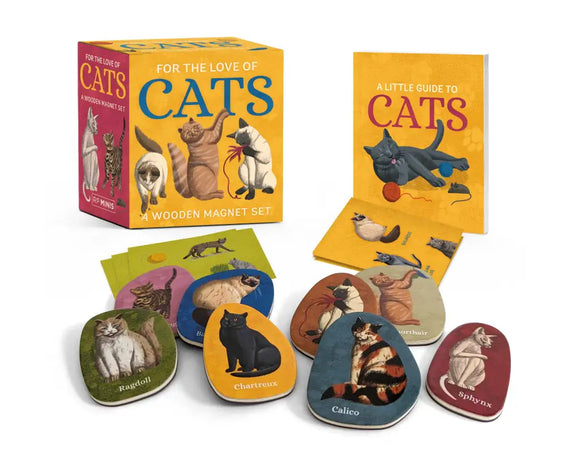 For the Love of Cats: wooden magnet set