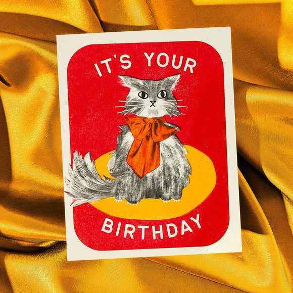 Birthday Bow Cat Card