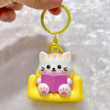 Reading Cat Keychain