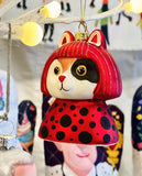 Yayoi Kusama Cat Ornament - Red